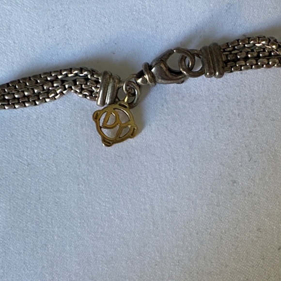 David Yurman Elegant 18k Gold and Silver Layer Lariat Necklace - Picture 5 of 7